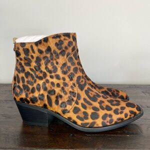 Patricia Nash Suzanna Haircalf Ankle Boots NEW 9.5 Animal Print Leopard